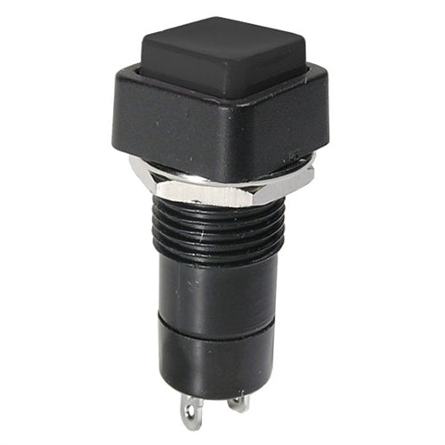 Mode 44-481-0 Push Button Switch, SPST Off-(On) N/O Momentary, 3A@125VAC, with Black Button, Solder Terminals