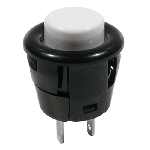 Mode 44-530N-0 Push Button Switch, SPST Off-(On) N/O Momentary, 3A@125VAC, White Button, Solder Terminals