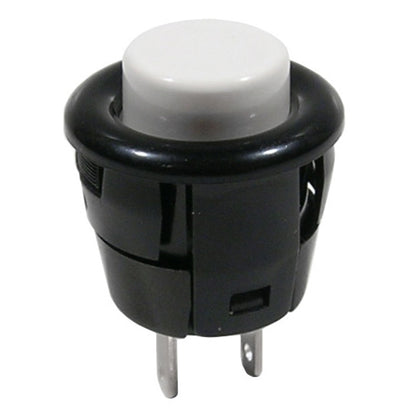 Mode 44-530N-0 Push Button Switch, SPST Off-(On) N/O Momentary, 3A@125VAC, White Button, Solder Terminals
