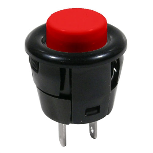 Mode 44-532N-0 Push Button Switch, SPST Off-(On) N/O Momentary, 3A@125VAC, Red Button, Solder Terminals