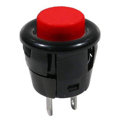 Mode 44-532N-0 Push Button Switch, SPST Off-(On) N/O Momentary, 3A@125VAC, Red Button, Solder Terminals