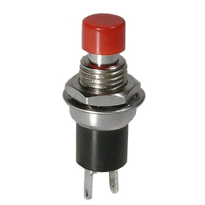 Mode 44-552-0 Push Button Switch, SPST Off-(On) N/O Momentary, 1A@125VAC, with Red Button, Solder Terminals