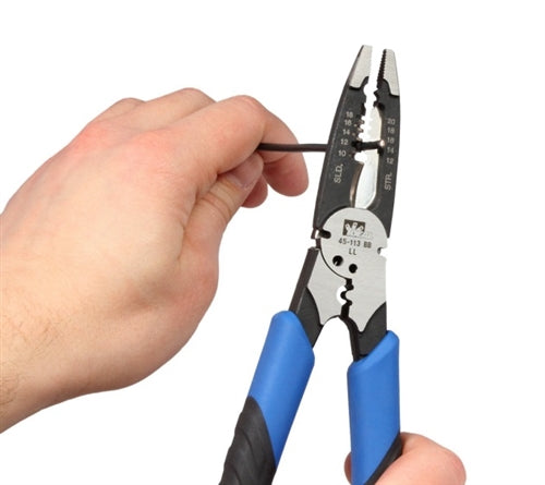 Ideal 45-113 Forged Heavy-Duty Long-Nose Wire Stripper, Strips 10-18AWG Solid Wire & 12-20AWG Stranded Wire