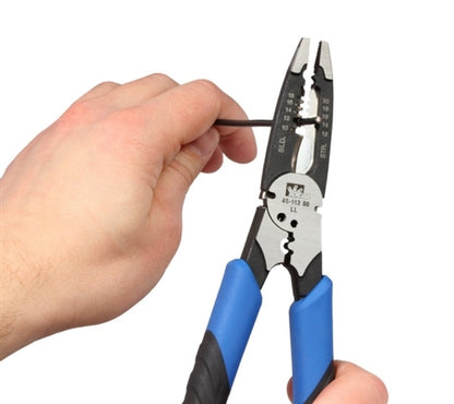 Ideal 45-113 Forged Heavy-Duty Long-Nose Wire Stripper, Strips 10-18AWG Solid Wire & 12-20AWG Stranded Wire