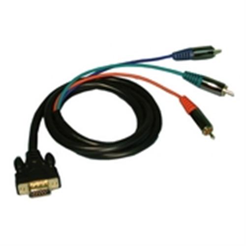 Philmore 45-5306 Shielded RGB Video Cable, 15 Pin High Density (VGA) Male to 3 RCA Male, Gold Plated, 6' Length