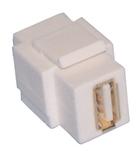 Philmore 45-764 Flush Mount USB 'a' Keystone Female to Female Feed-Thru, White