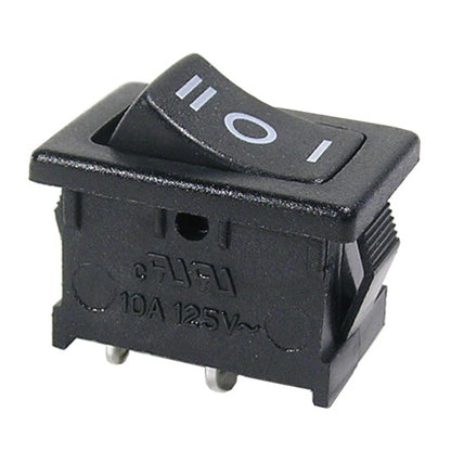 Mode 46-145J-1 Rocker Switch SPDT On-Off-On, 10A@125VAC / 6A@250VAC, Black Int. Symbol, Solder Terminals
