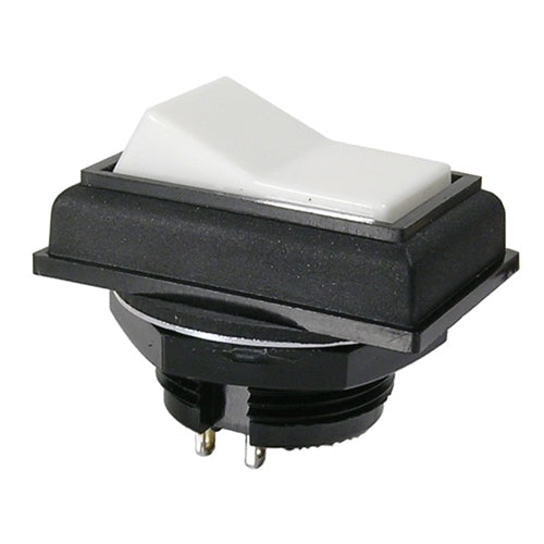 Mode 46-170-1 Round Hole Rocker Switch SPST On-Off, 6A@125VAC, White Button, 18mm Mounting Hole, Solder Terminals