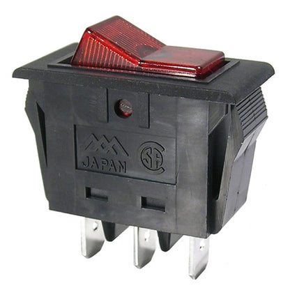 Mode 46-192-0 Rocker Switch SPST 15A@125VAC On-Off, Red Neon Indicator