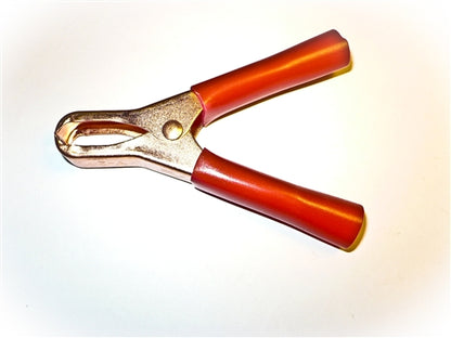 Mueller BU-46A-2 Miniature Battery Clip, Copper-Plated Steel with Insulators, 50AMP, Red