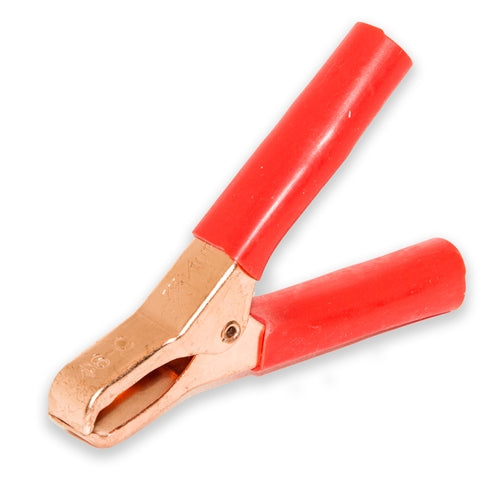 Mueller BU-46C-2 Copper Miniature Battery Clip with Insulators, 75AMP, Red
