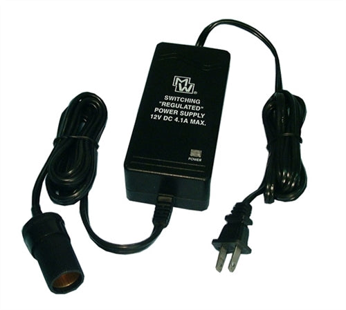 Philmore 48-130 12VDC Power Supply with Lighter Socket, 100-140VAC Input, 12-14VDC Output, 4.1 Amps Continuous