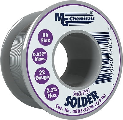 MG Chemicals 4885-227G Solder 22AWG .032" 1/2LB 63/37