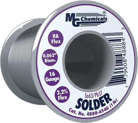 MG Chemicals 4888-454G Solder 16AWG .062"(1.5mm) 1LB 63/37