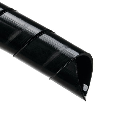 Hellermann Tyton 4NFP0C 3/4" Spiral Wrap Protective Sleeving, Polyethylene, Black 100' Roll, Max Bundle Diameter: 5"