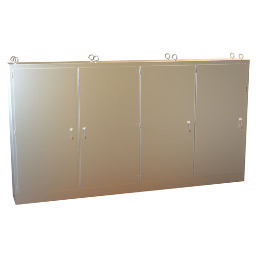 Hammond 4UHD8415718N4SS N4X 304 Stainless Steel Multi-Door Freestanding Disconnect Enclosure 84" x 156.5" x 18"