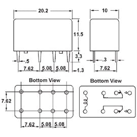 Mode 50-433-0 PC Relay 1 Amp (16 Pin Dip) 12VDC 2C