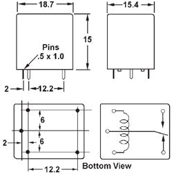 Mode 50-533-0 PC Relay 10 Amp SPDT 12VDC