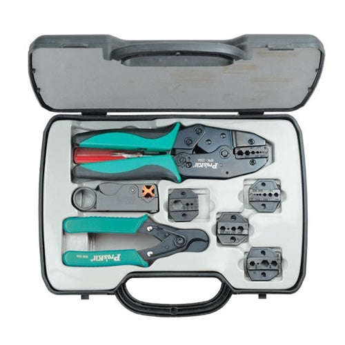 Eclipse 500-001 Coax Crimping Tool Kit with Crimp Frame, 5 Dies & Rotary Stripper