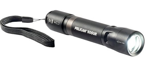 Pelican 5050R Black Rechargeable Flashlight with Lion Battery, Up to 883 Lumens, 4 Modes: Boost / High / Low / Flashing
