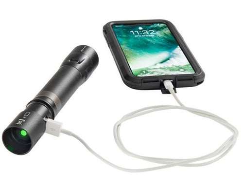 Pelican 5050R Black Rechargeable Flashlight with Lion Battery, Up to 883 Lumens, 4 Modes: Boost / High / Low / Flashing