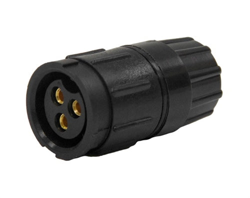 Conxall 5182-3SG-3DC Connector 3 Pin Female Cable Receptacle, IP67 Certified, 12AWG Gold Plated Contacts, Solder Style