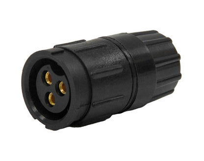 Conxall 5182-3SG-3DC Connector 3 Pin Female Cable Receptacle, IP67 Certified, 12AWG Gold Plated Contacts, Solder Style