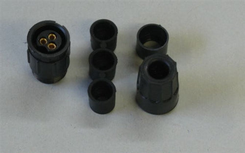 Conxall 5182-3SG-3DC Connector 3 Pin Female Cable Receptacle, IP67 Certified, 12AWG Gold Plated Contacts, Solder Style