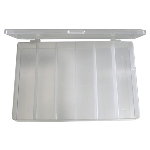 Mode 53-916-0 Plastic Parts Box, 6-COMPARTMENTS *Without Dividers* (10.83 x 7.17 x 1.57")