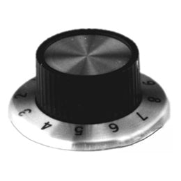 Mode 54-279-0 Flanged Knob with Aluminum Insert & Set Screw, Numbers 0 to 10 (37mm x 15mm)