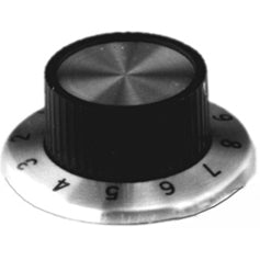 Mode 54-279-2 Flanged Knob with Aluminum Insert & Set Screw, Numbers 0 to 10 (37mm x 15mm), 2/Pack