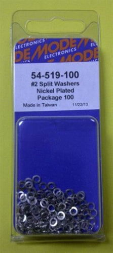 Mode 54-519-100 #2 Nickel Plated Split Lockwasher (Unc) 100/Pack
