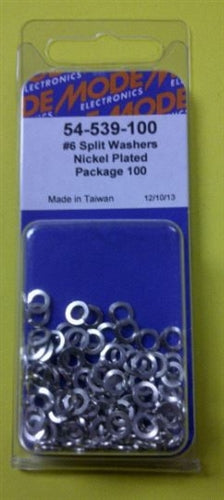 Mode 54-539-100 #6 Nickel Plated Split Lockwasher (Unc) 100/Pack