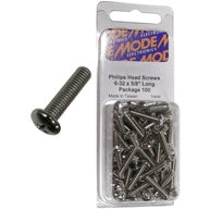 Mode 54-552-100 10-32 1/2" Nickel Plated Round Phillips Head Bolts / Screws (Unc) 100/Pack