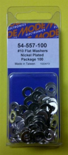 Mode 54-557-100 #10 Nickel Plated Flat Washers (Unc) 100/Pack