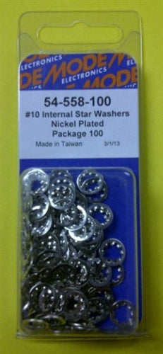 Mode 54-558-100 #10 Nickel Plated Internal Star Lockwasher (Unc) 100/Pack