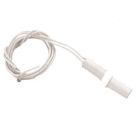 NTE 54-629 Resessed Mount Magnetic Reed Switch, 10W/Va SPST-NO, 3/8" White with 18" Leads, for Closed Loop Alarm System