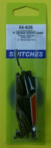 NTE 54-636 Magnetic Reed Switch, 10W/Va SPST-NO, Adhesive & Screw Mount, Brown W/18" Leads, for Closed Loop Alarm System