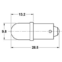 Mode 55-110G-0 Green Replacement LED Lamp/Bulb, 6V 1300MCD T3-1/4 (10mm) Bayonet Base (6V AC/DC)