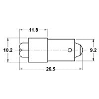Mode 55-212Y-0 Yellow Replacement LED Lamp/Bulb, 24V 21000MCD T3-1/4 (10mm) Bayonet Base (24V AC/DC) -25C/85C