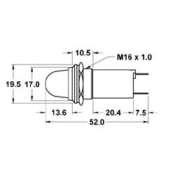 Mode 55-322-0 G3-1/2 (10mm) Bayonet Base Lamp Holder with Red Lens