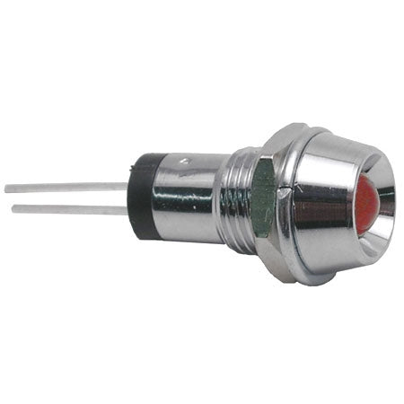 Mode 55-432-0 Chrome Plated Red LED Indicator Bezel, ** Require Resistor to Limit Current **