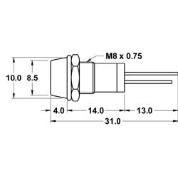 Mode 55-432-0 Chrome Plated Red LED Indicator Bezel, ** Require Resistor to Limit Current **
