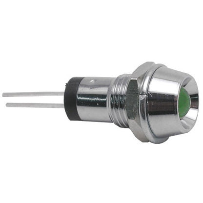 Mode 55-433-0 Chrome Plated Green LED Indicator Bezel, ** Require Resistor to Limit Current **