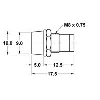 Mode 55-439-0 Chrome LED Holder for 5mm LED, Concave Front