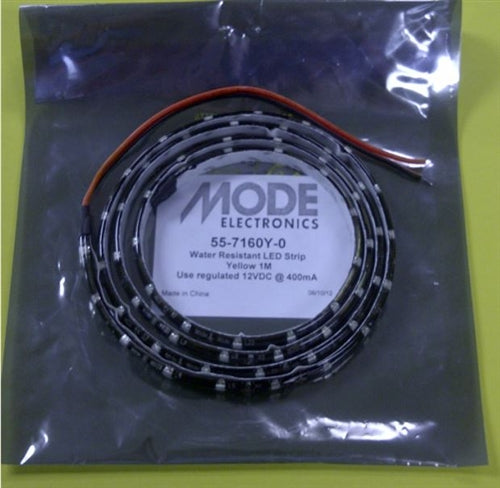 Mode 55-7160Y-0 Yellow Outdoor LED Strip (1 Meter), Input Voltage Required: 12VDC Regulated
