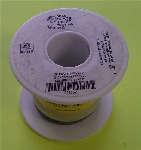 Alpha 20AWG Teflon Gray Hookup Wire (100 Feet) 5856-100GRY (-60C - 200C)