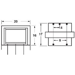 Mode 60-606-0 Transformer, Primary: 600 Ohm, Secondary: 600 Ohm, Max Current 160mA