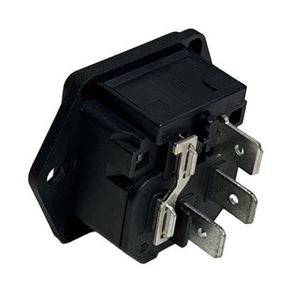 Schurter 6200.2300 Male AC Power IEC Inlet with Fuseholder Flange/Panel Mount 10A/250VAC for Use with 5X20mm Fuse CSA