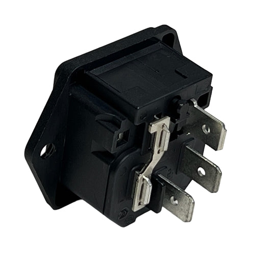Schurter 6200.2300 Male AC Power IEC Inlet with Fuseholder Flange/Panel Mount 10A/250VAC for Use with 5X20mm Fuse CSA